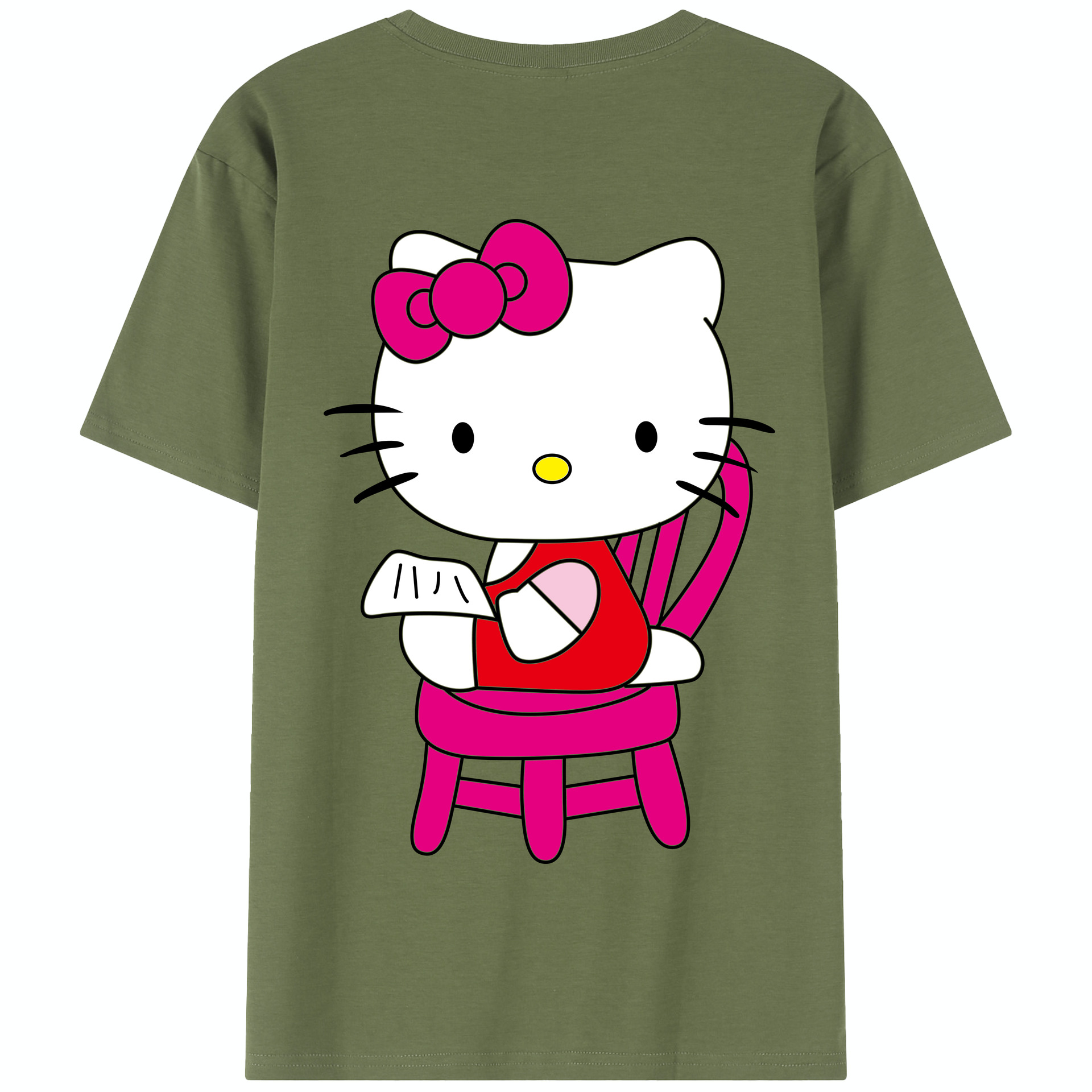 （画像用） Hello Kitty ハローキティ 綿100％半袖Tシャツ（背面プリント）